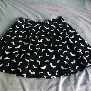 Bat print skater skirt